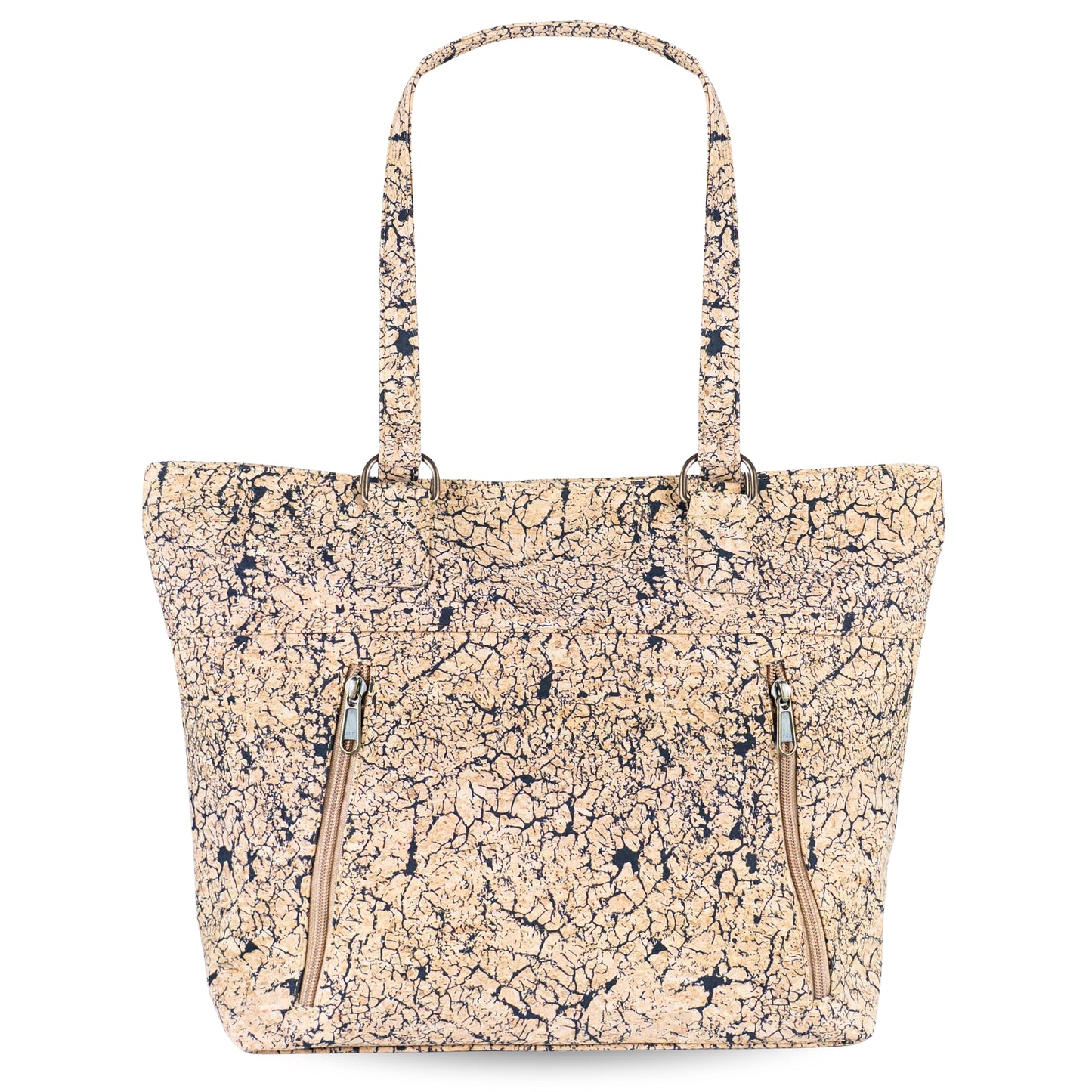 Eco-Friendly Cork Tote Bag with Marble Print - Vegan Leather Shoulder Bag BAGP-340