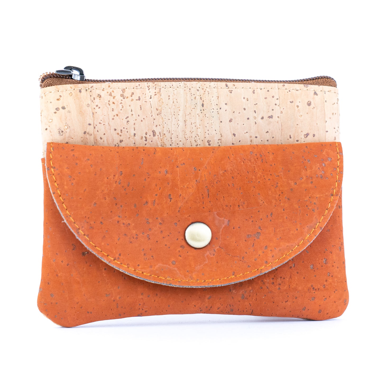 Compact Cork Coin Purse with Snap Pocket with Key Ring BAG-2355