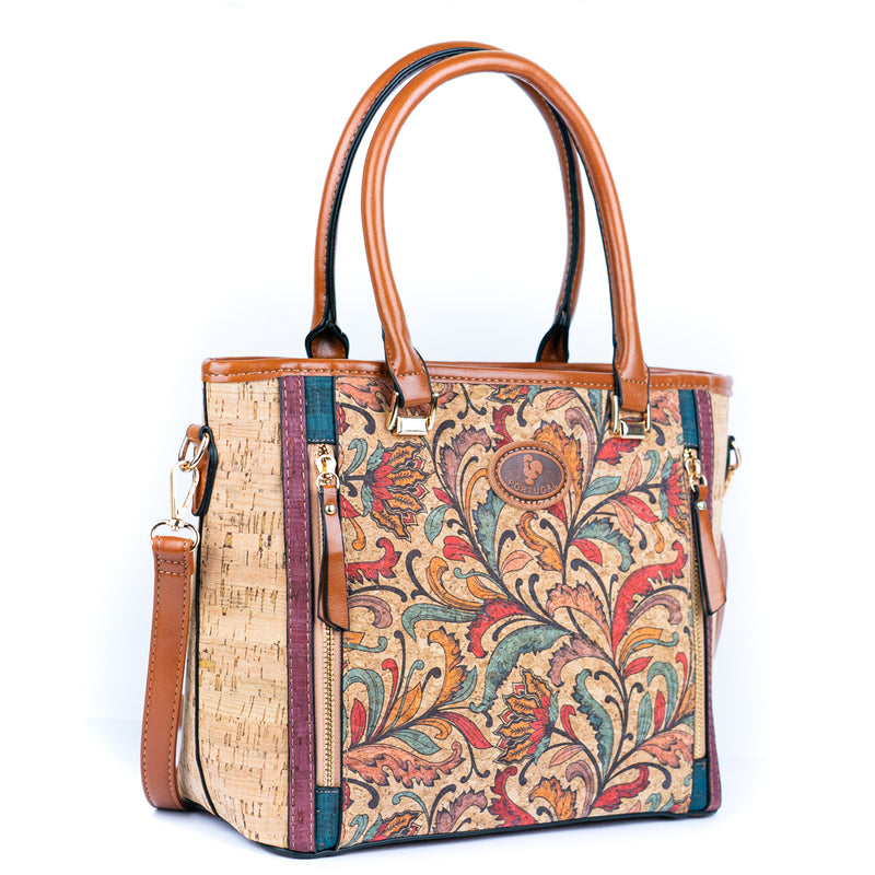 Printed Cork Women’s Handbag with Adjustable Strap BAGD-578