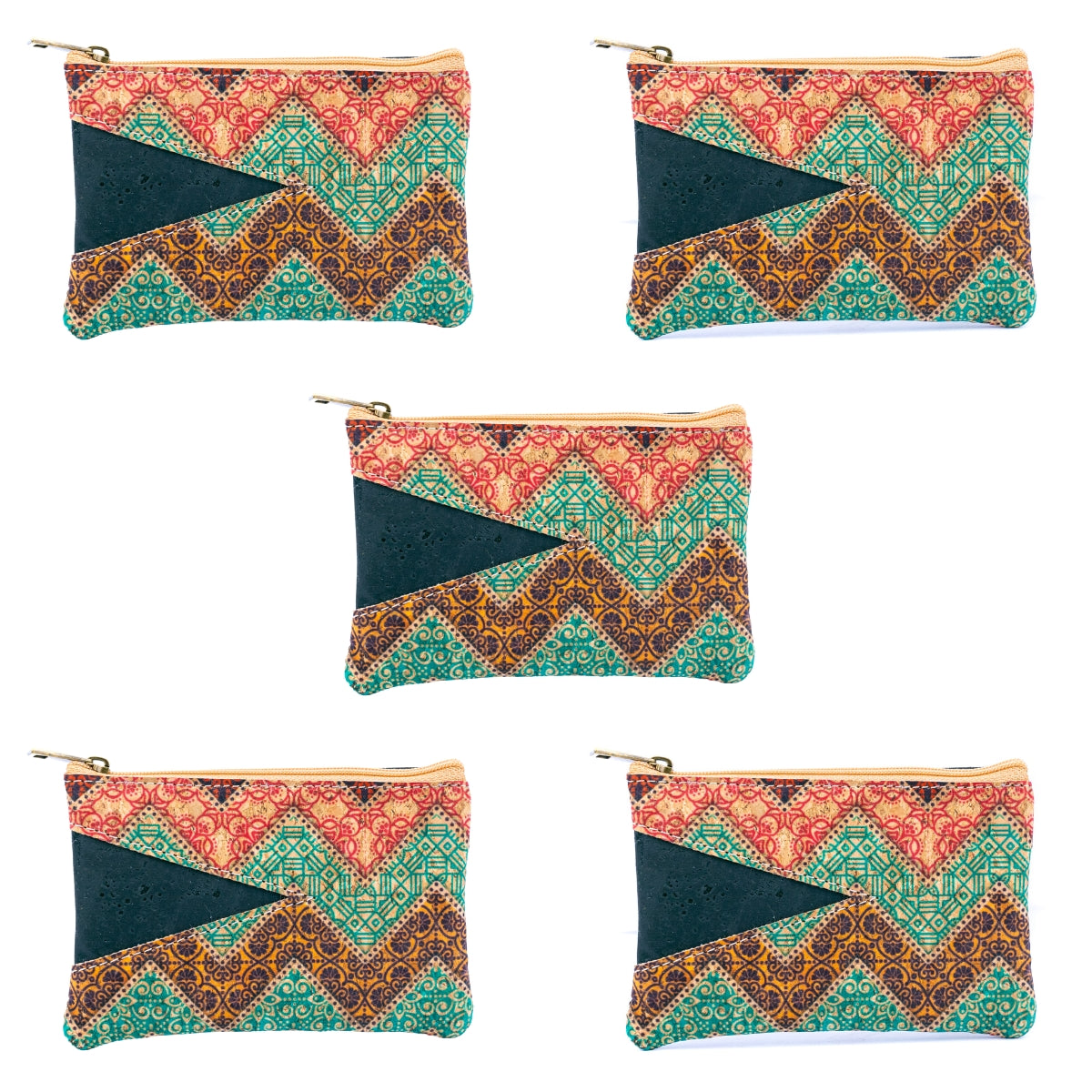 Black Cork Coin Purse with Gold Vein Design BAGP-296(5units)