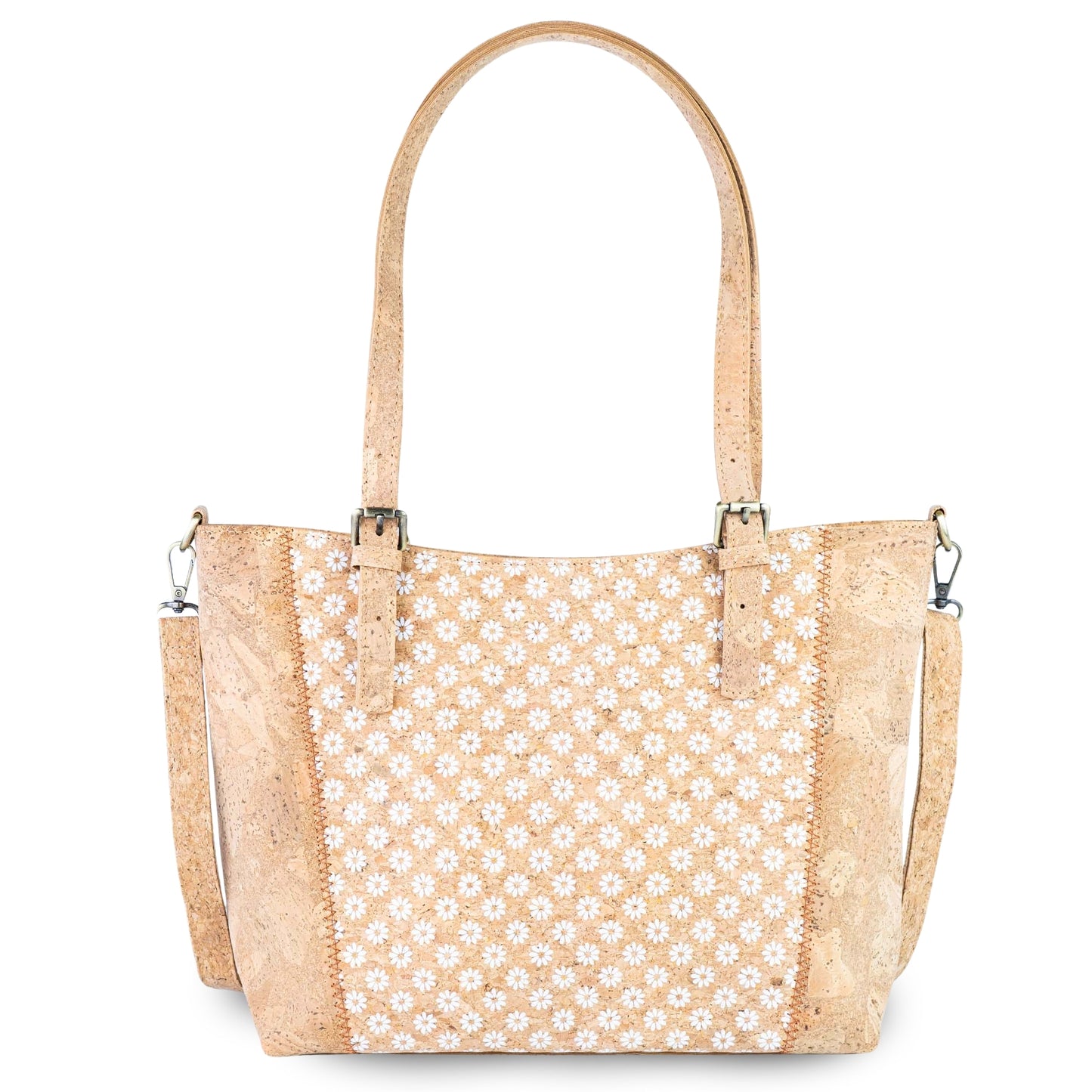 Natural Cork HandBag with Floral Print BAGD-660