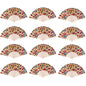 12units-Cork Antique Wooden Folding Hand Fan  L-1108