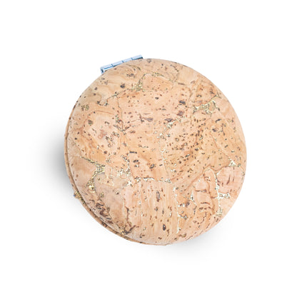 Thick Round Cork Compact Mirror – Double-Sided (12-Pack) L-1214-12