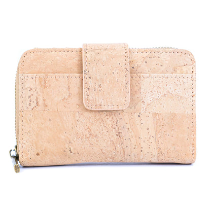 Natural Cork Zip-Around Wallet for Women BAG-2202