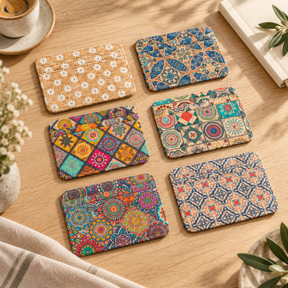 Printed Cork Card Holders – Assorted Designs, Pack of 6 | BAGD-670-MIX-6