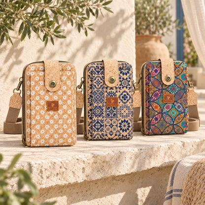 12 UNITS - Cork Crossbody Bag with Front Pocket BAGD-671-MIX-12