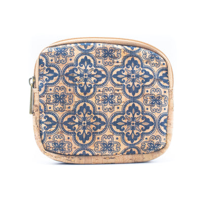 Cork coin purse cube pattern wallet BAGF-002-MIX-8 RANDOM