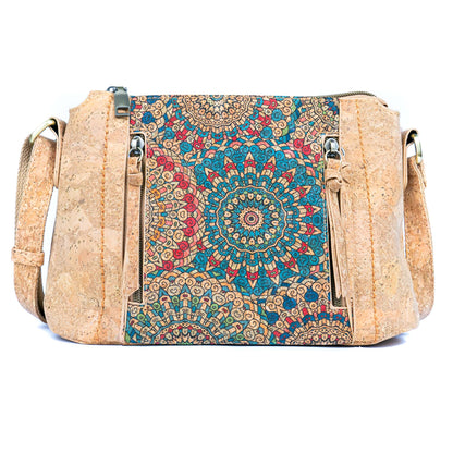Cork Crossbody Bag – Colorful Tile Pattern BAGD-608