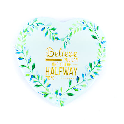 Heart-Shaped Ceramic Coasters with Cork Backing L-1137-12