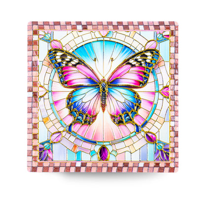 Embossed Ceramic Tile Coasters with Cork Backing – Butterfly Design L-1136-12 (12units)