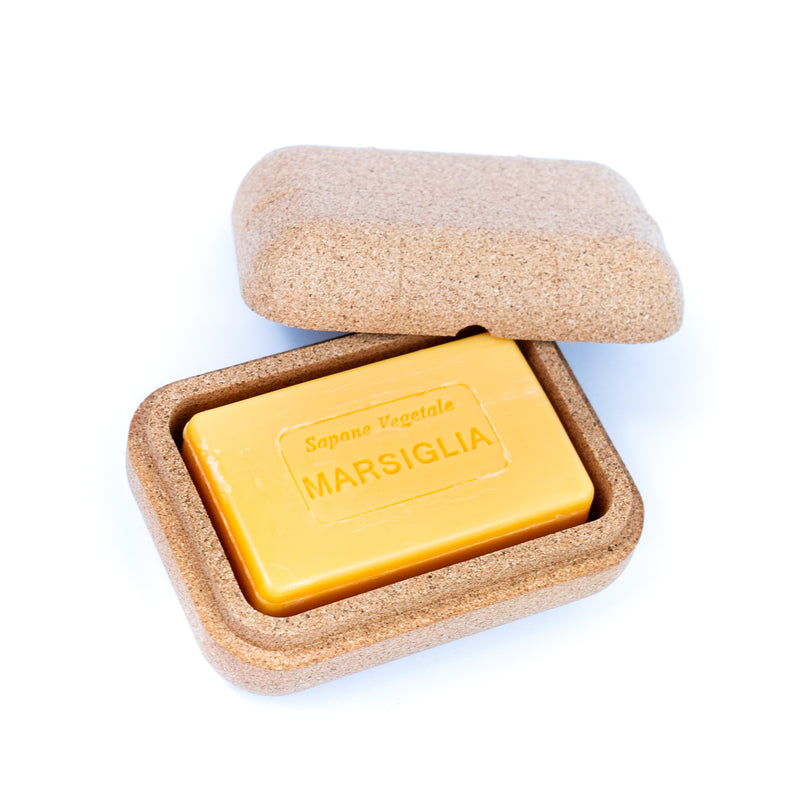 MARSIGLIA Handcrafted Vegetable Soap with  Cork Dish (146g) L-1050-B