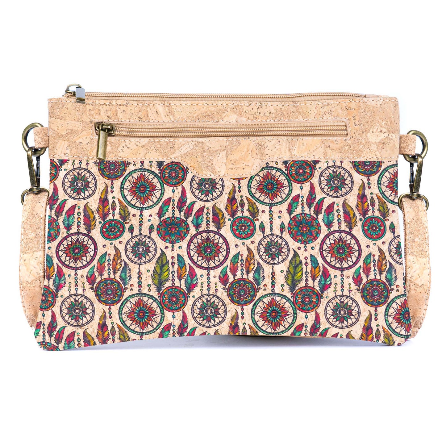 Printed Natural Cork Crossbody Bag & Clutch BAG-2393