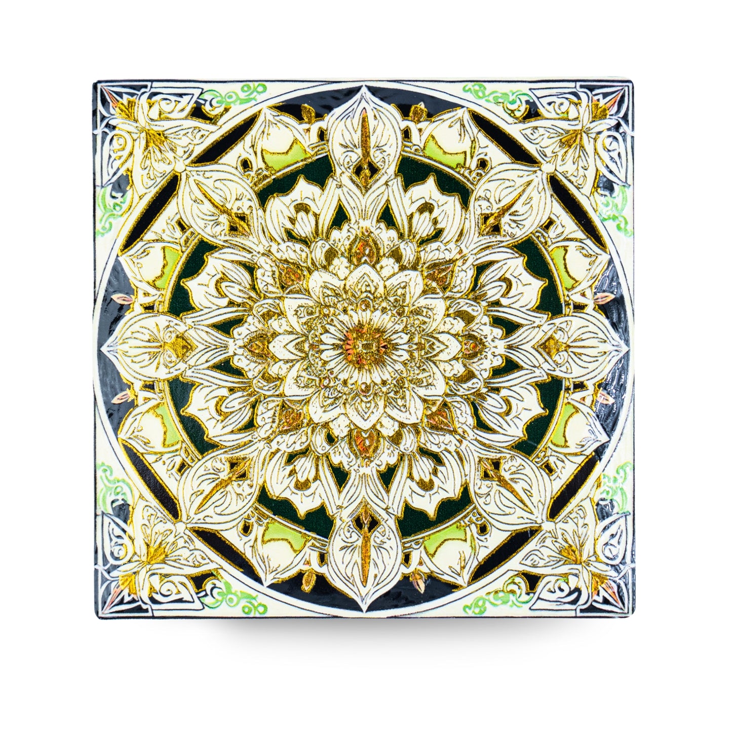 Mandala Ceramic Coasters with Cork Backing L-1138-12