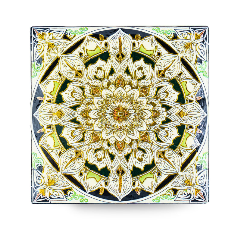 Mandala Ceramic Coasters with Cork Backing L-1138-12