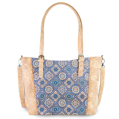 Natural Cork HandBag with Floral Print BAGD-660