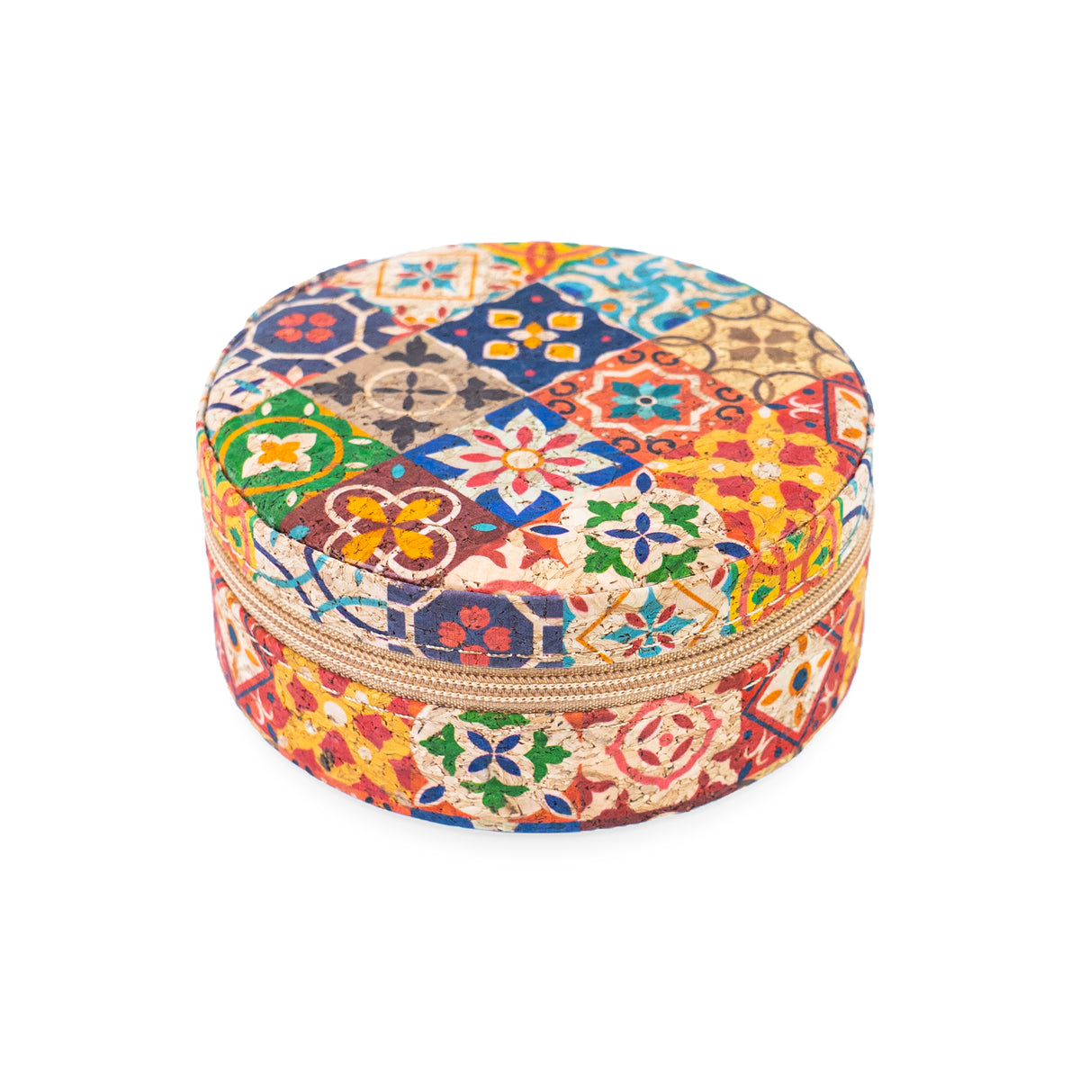 Round Tile Cork Jewelry Box L-1226
