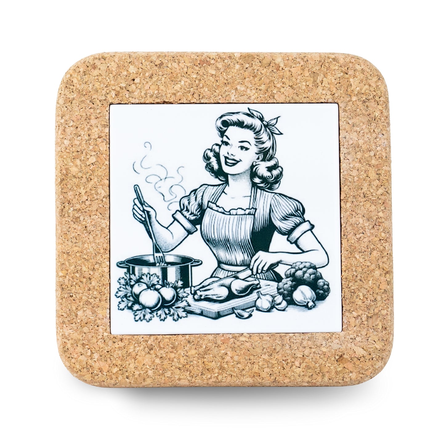 NEW STYLE Ceramic Tile Coaster on Cork Base L-1121