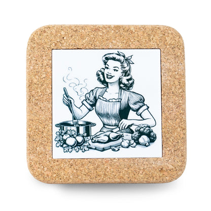 NEW STYLE Ceramic Tile Coaster on Cork Base L-1121