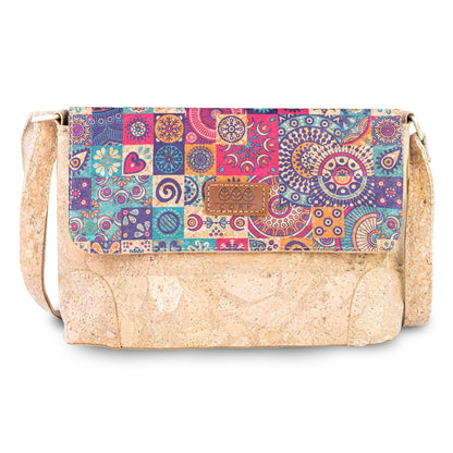 Printed Cork Crossbody Bag with Adjustable Strap BAGD-666