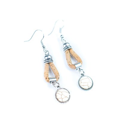 3mm Cork &amp; Turquoise Earrings | 5 Pairs in Matching Color | Handmade in Portugal-ER-207