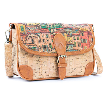 Printed Cork & PU Women's Crossbody Bag BAGD-572