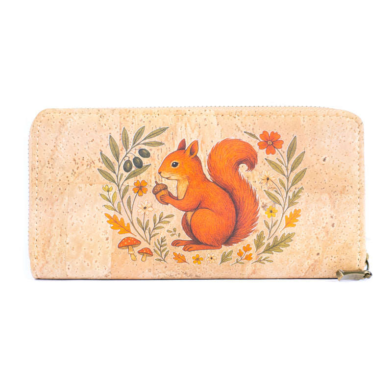 Cork Wallet with Wrist Strap – Dog, Cat, Fox & Squirrel Designs BAG-2020-ABCD
