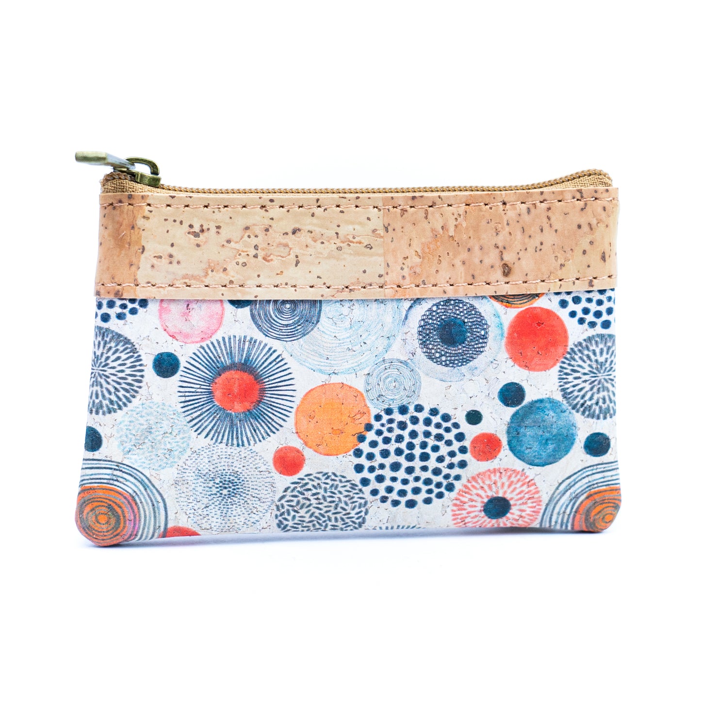 Chic Printed Cork Mini Wallet for Women with Dual Zip Compartments BAG-2316