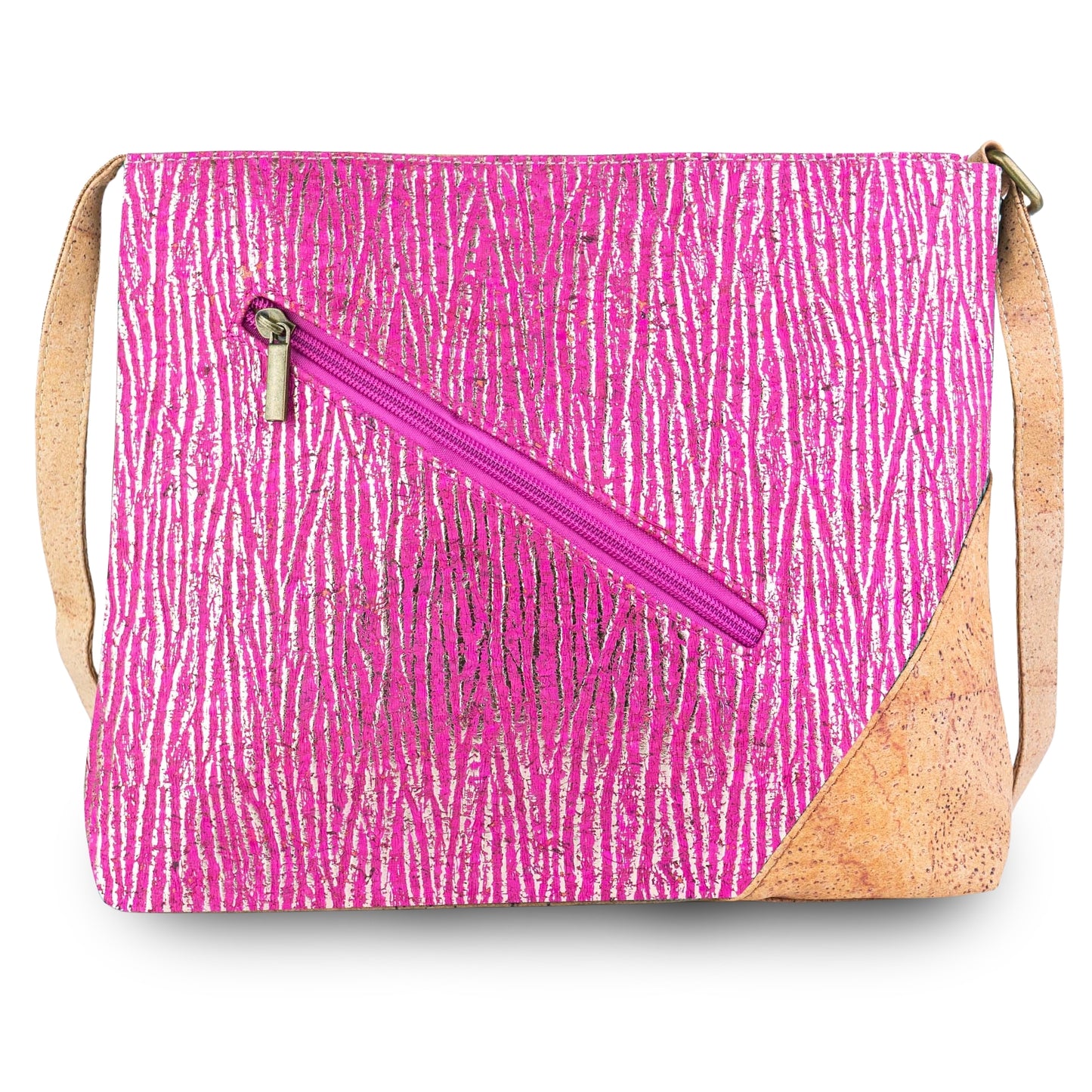 Natural Cork Textured Crossbody Bag for Women – Vegan Shoulder Handbag BAG-2406