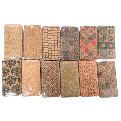 12pcs | Printed Cork Zip-Around Wallet —BAGD-623