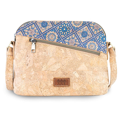 Natural Cork Crossbody Bag with Printed Accent BAGD-659