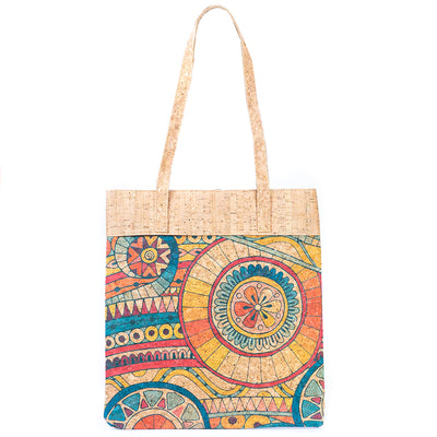 Flash Sale Mandala Print Cork Women's Tote Shopping Bag