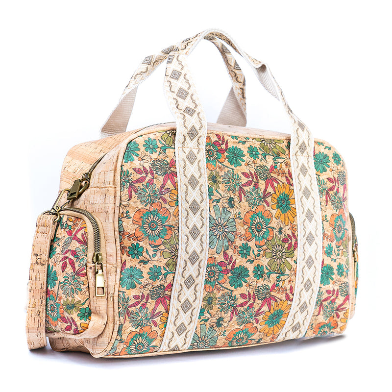 Colorful Printed Cork Handbag with Traditional Motif Design BAGD-543