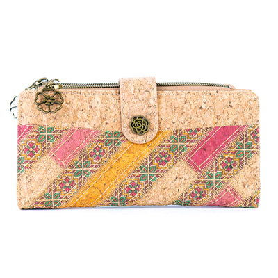 Patchwork-Stitched Cork Long Wallet – BAGD-592