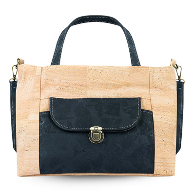 Natural Cork Handbag | Vegan Shoulder Bag with Front Pocket BAGP-317