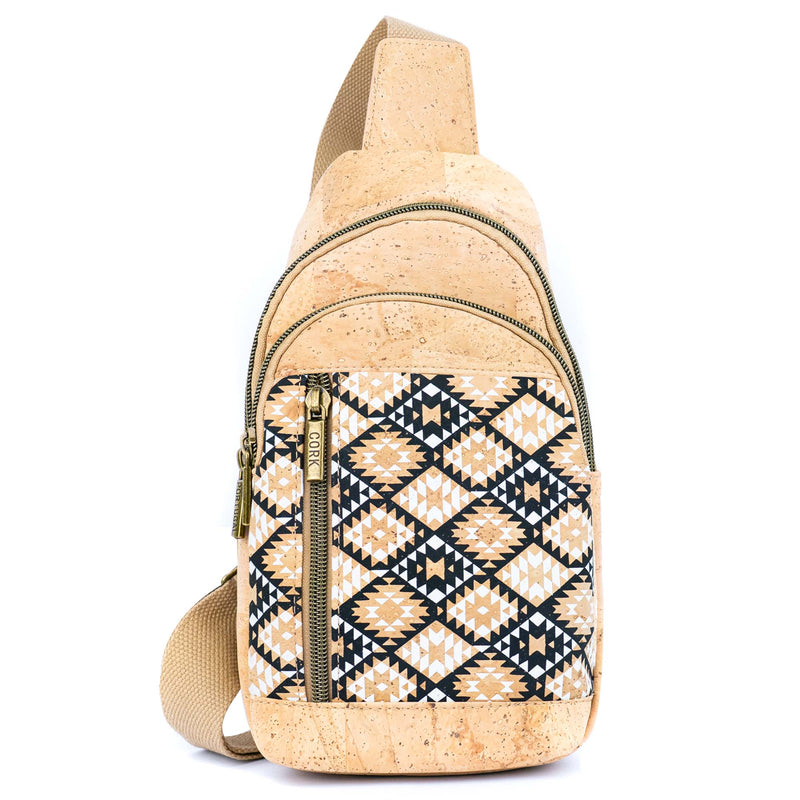Cork Sling Bag with Adjustable Strap – Floral & Geometric Patterns BAG-2374