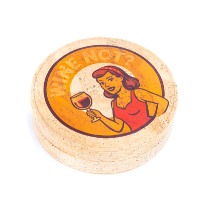 Cork Wine Accessory Gift Set – 4-Piece in Natural Cork Box L-1156