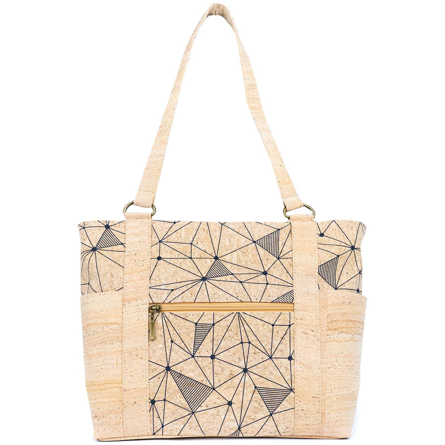 Cork Tote Bag with Zipper Pocket – Vegan Shoulder Handbag for Women BAGP-326