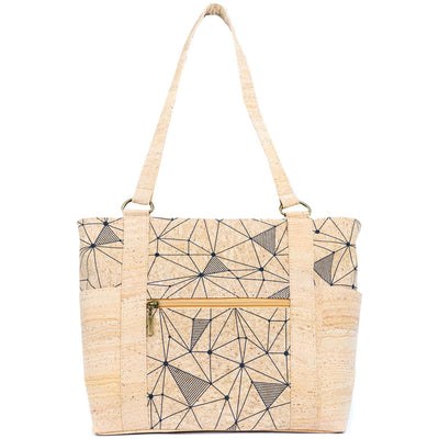 Cork Tote Bag with Zipper Pocket – Vegan Shoulder Handbag for Women BAGP-326