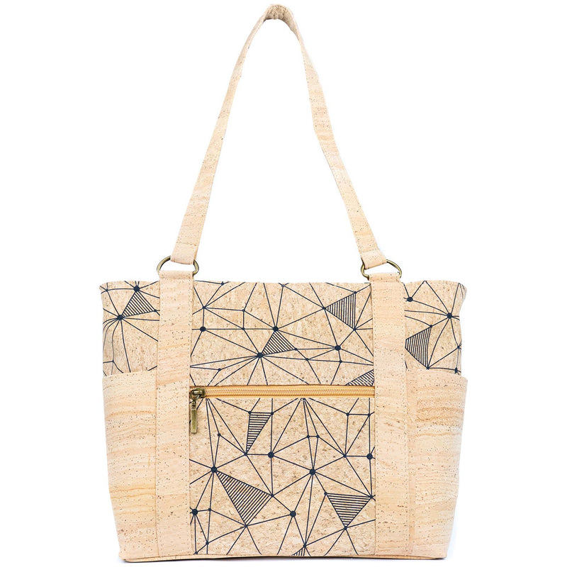 Cork Tote Bag with Zipper Pocket – Vegan Shoulder Handbag for Women BAGP-326