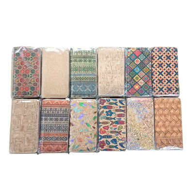 Natural cork with flower pattern zipper women wallet BAGD-589（12units）