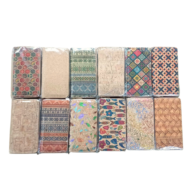 Natural cork with flower pattern zipper women wallet BAGD-589（12units）