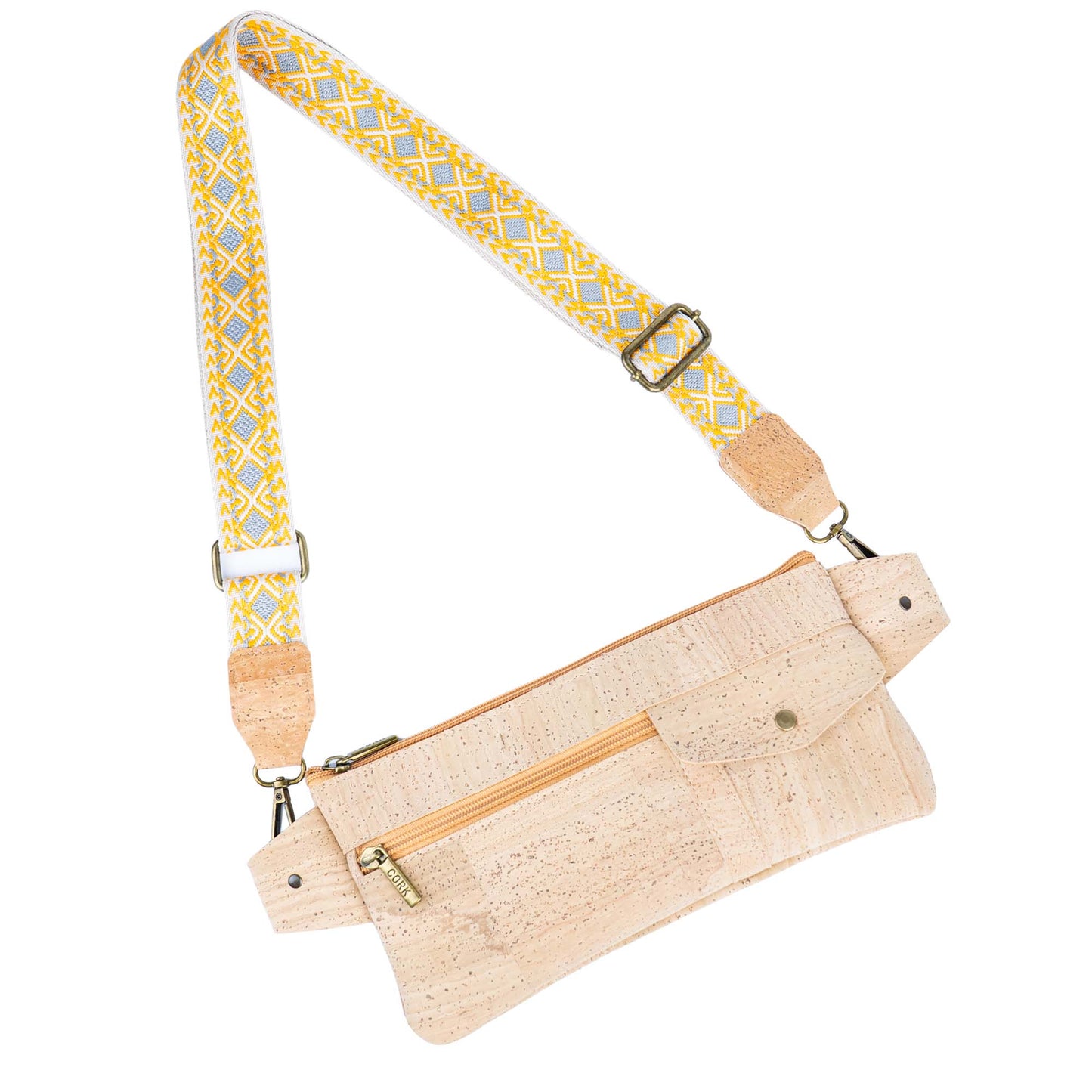 Cork Belt Bag with Interchangeable Strap - Vegan Leather Fanny Pack BAGP350A