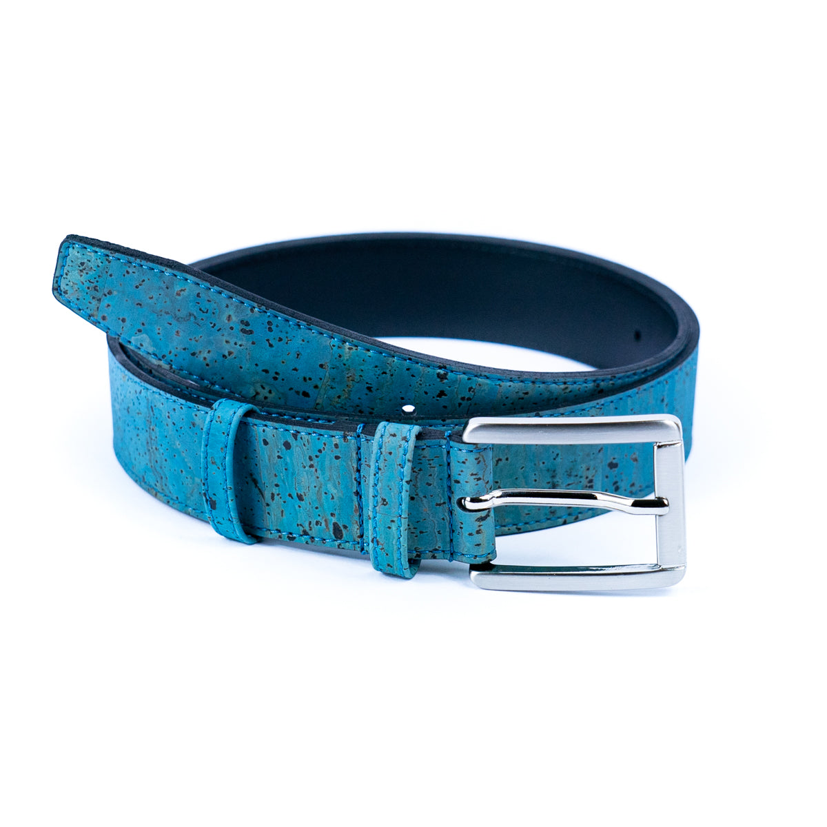 Men’s Cork Belt with Silver Rectangular Buckle L-1039