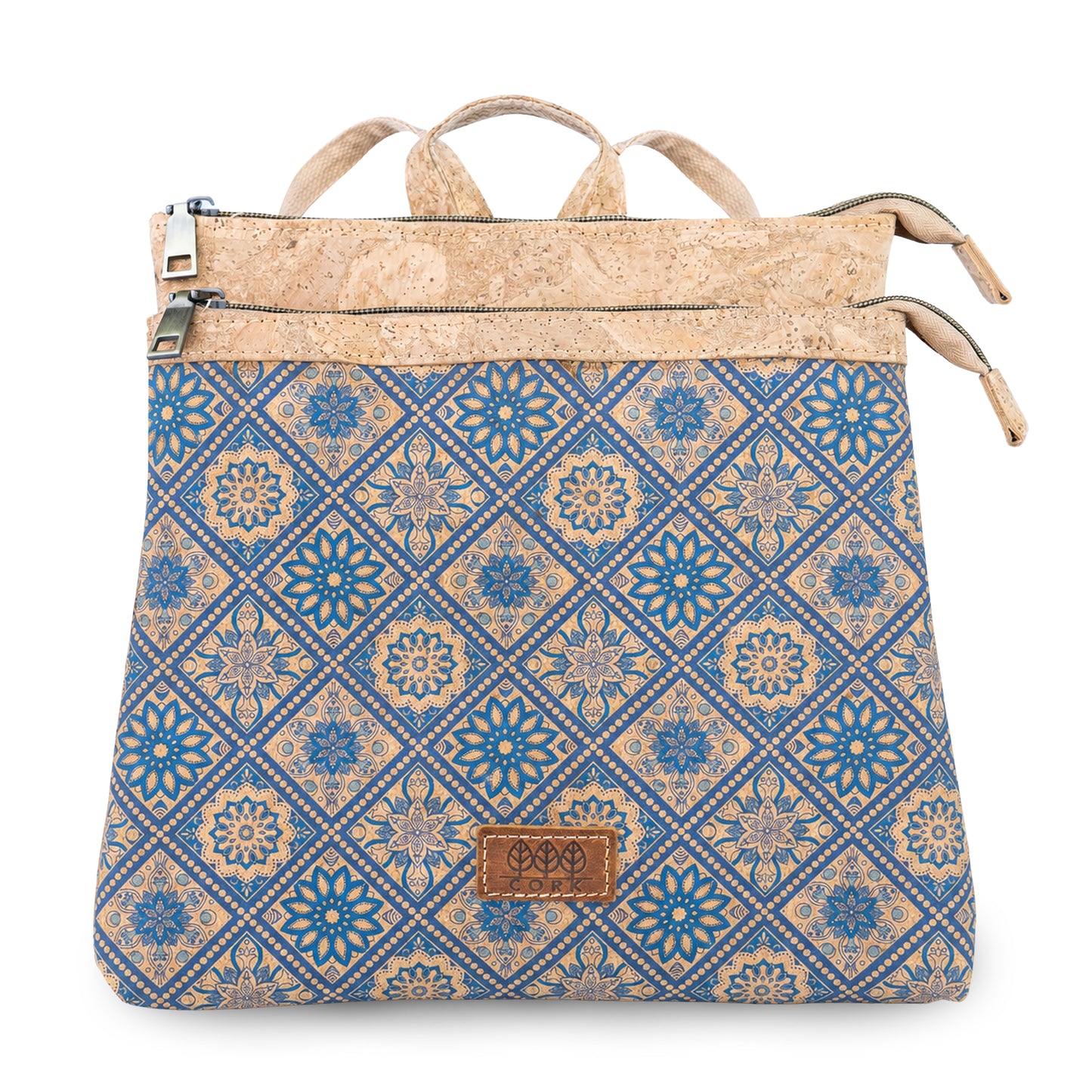 Natural Cork Backpack with Printed Front Panel BAGD-652
