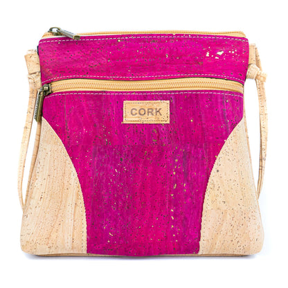 Cork Crossbody Bag – Vegan Shoulder Purse with Zipper Pocket BAGP-329