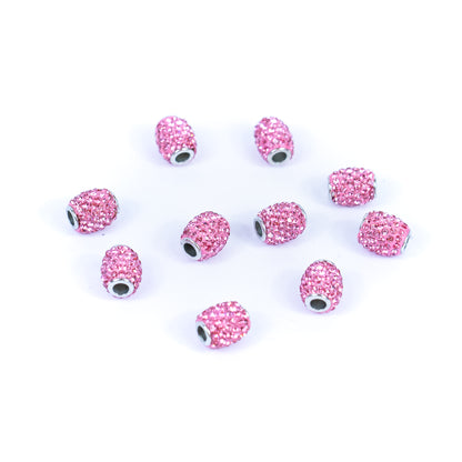 10 pcs colorful Oval shiny beads in 6 different colors for 5mm wire  D-5-5-268