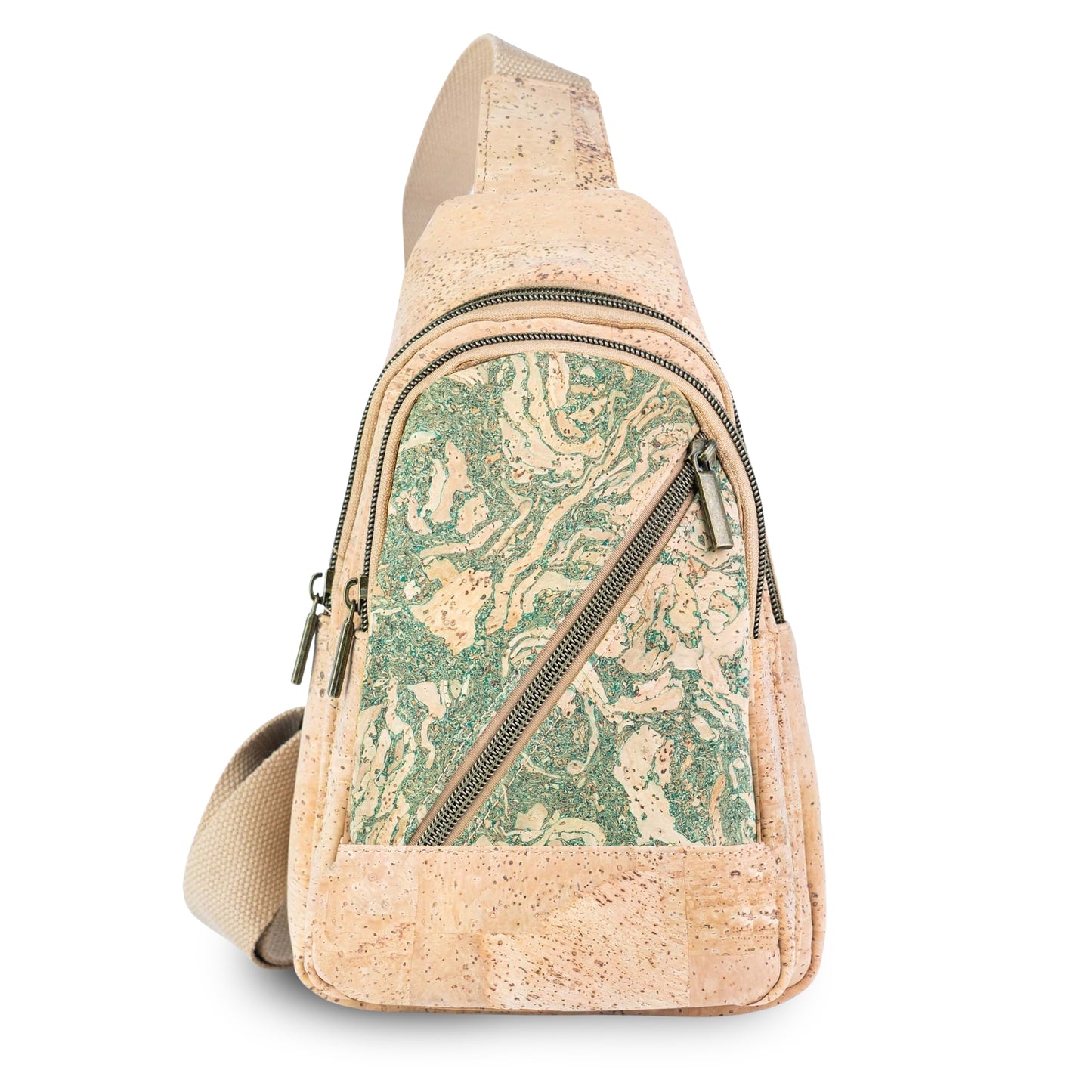 Natural Cork Sling Backpack for Women – Vegan Crossbody Chest Bag BAG-2400