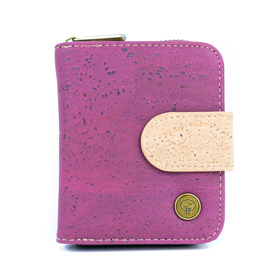 Stylish Solid-Color Cork Women's Short Wallet BAG-2353