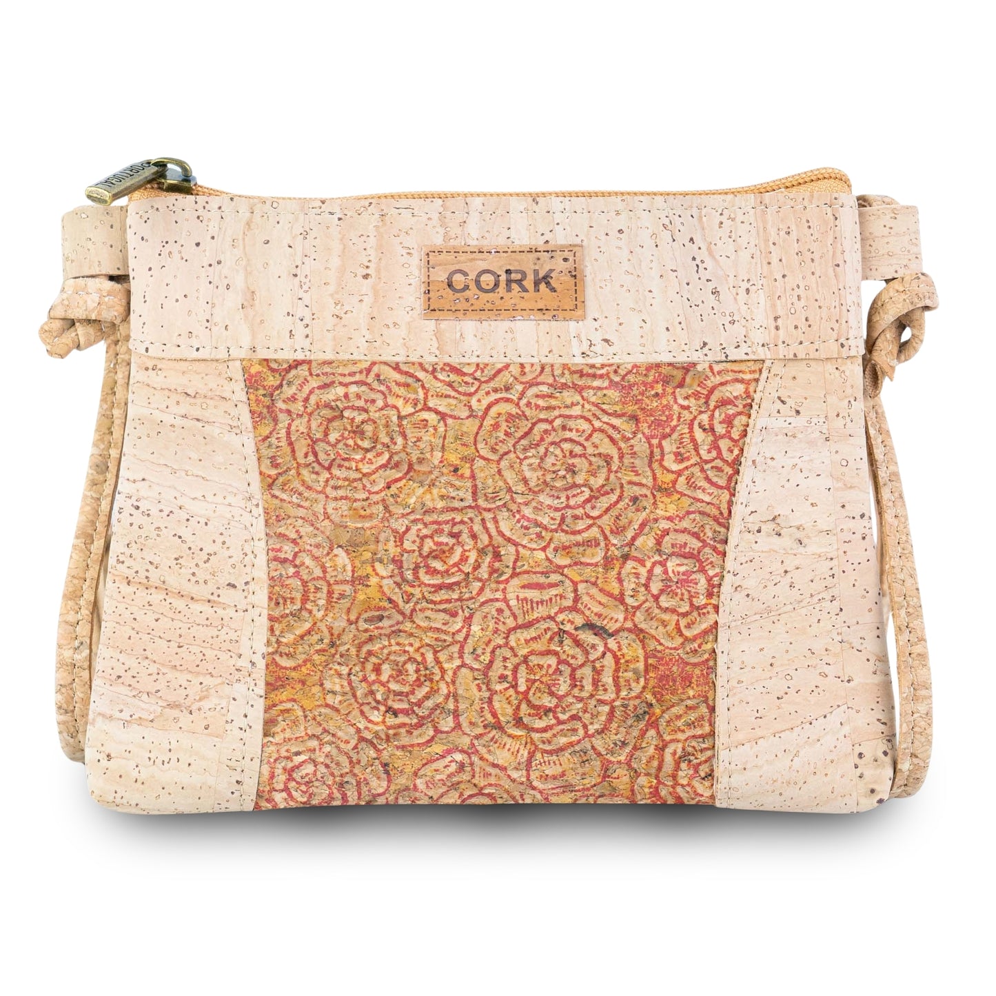 Premium Natural Cork Crossbody Bag with Colourful Front Panel BAGP-388