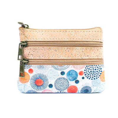 Triple-Zip Ladies' Mini Coin Pouch with Exclusive Printed Designs BAG-2326